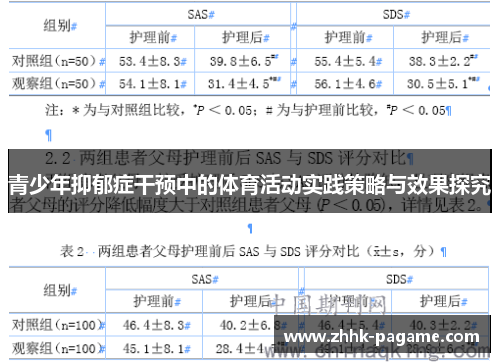 青少年抑郁症干预中的体育活动实践策略与效果探究